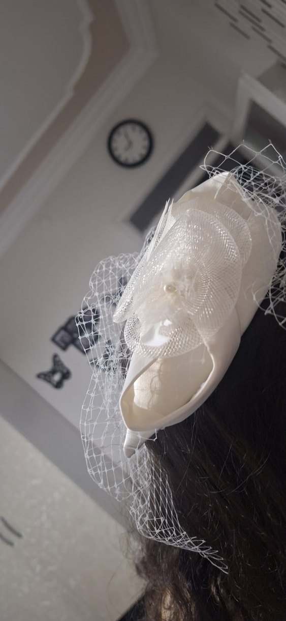 Dantel Detaylı Beyaz Gelin Saç Aksesuarı - Görsel 2