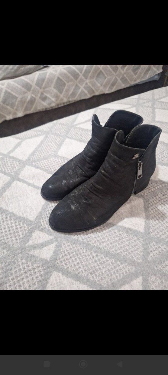 Siyah Süet Tokalı Blok Topuklu Kadın Bot - Görsel 2