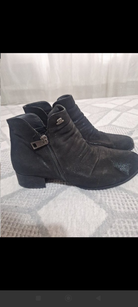 Siyah Süet Tokalı Blok Topuklu Kadın Bot - Görsel 4