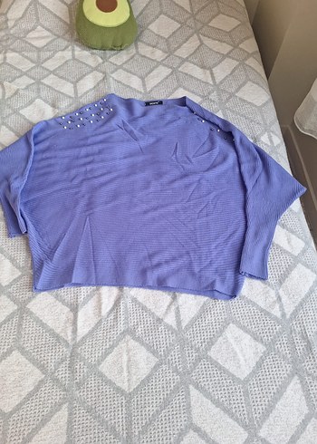 Mor İnci Detaylı Örme Kadın Kazak - Görsel 2