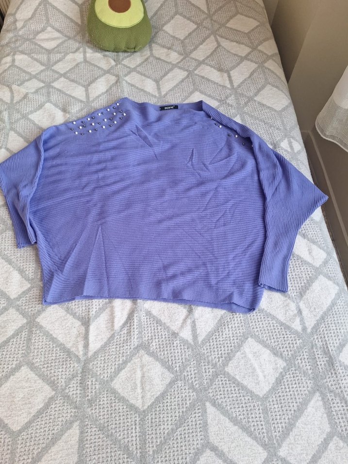 Mor İnci Detaylı Örme Kadın Kazak - Görsel 2