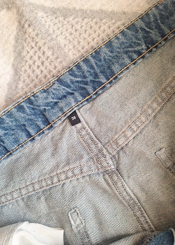 Bol Kesim Midi Boy Mavi Kot Pantolon - Görsel 6