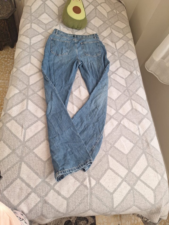 Bol Kesim Midi Boy Mavi Kot Pantolon - Görsel 4