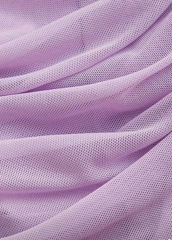 Mor Drapeli Straplez Kadın Bluz - Görsel 3