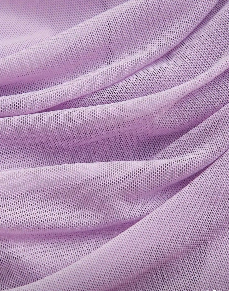 Mor Drapeli Straplez Kadın Bluz - Görsel 3