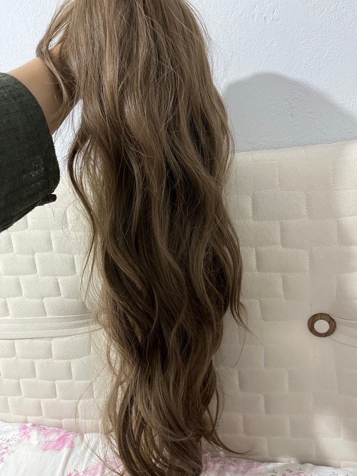 Kumral sentetik peruk 
 Örgü Saç Aksesuarı - Rahat ve Şık - Görsel 5