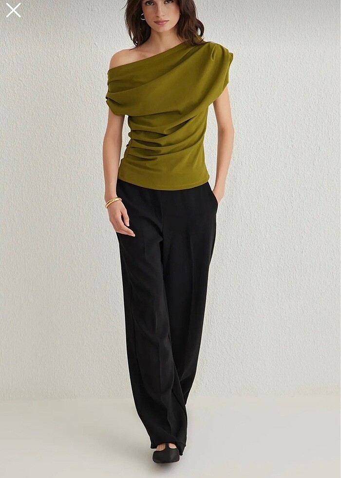 Yağ yeşili bluz - Görsel 2