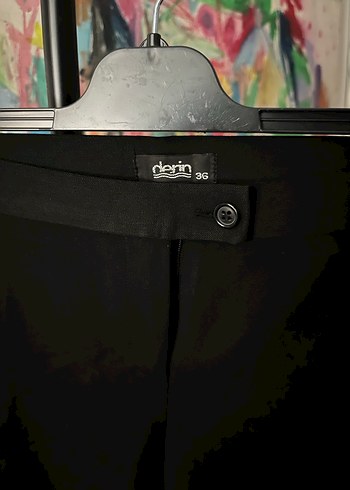 Siyah Toparlayici Kadın Kumaş Pantolon - Görsel 2