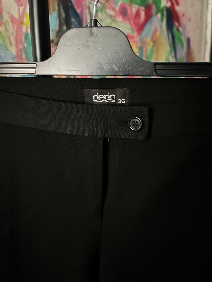 Siyah Toparlayici Kadın Kumaş Pantolon - Görsel 2