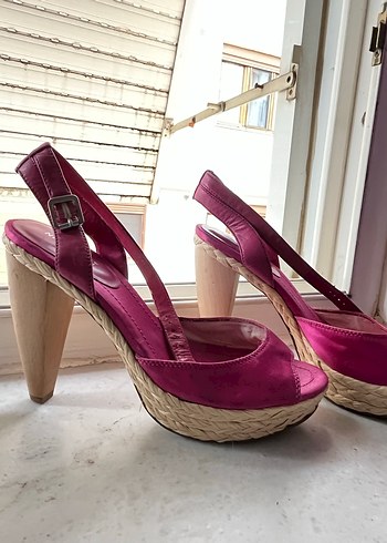 Pembe Platform Topuklu Kadın Ayakkabı - Görsel 3