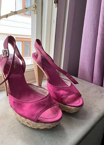 Pembe Platform Topuklu Kadın Ayakkabı - Görsel 2