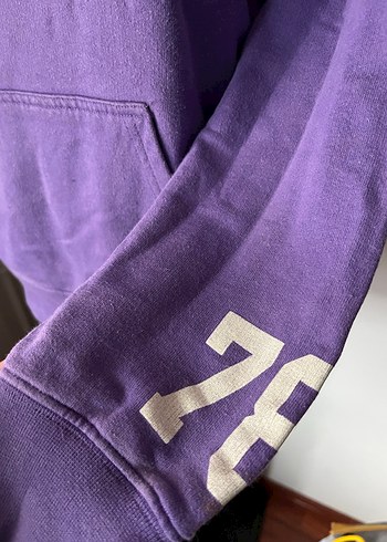 Mor Kapüşonlu Sweatshirt - Görsel 3