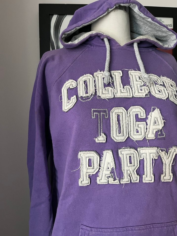 Mor Kapüşonlu Sweatshirt - Görsel 2