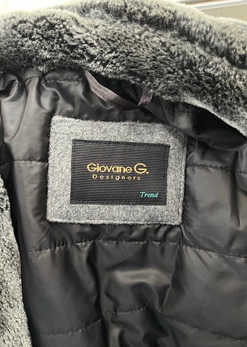 Gri Kürk (faux) Yaka Mont - Görsel 9