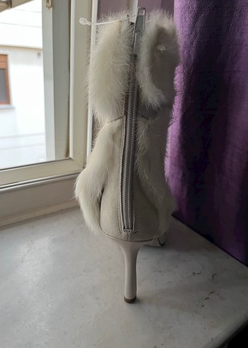 Süet ve Kürk Yüksek Topuklu Kadın Bot - Görsel 4