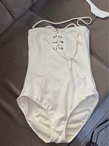 Bikini beyaz önden bağlamalı