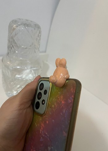 Bej Tavşan Figürlü Telefon Aksesuarı - Görsel 2