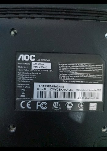 Siyah AOC Bilgisayar Monitör 19 İnç - Görsel 3