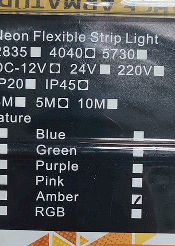 12 V NEON LED AMBER ( TURUNCU ) 5 METRE - Görsel 3