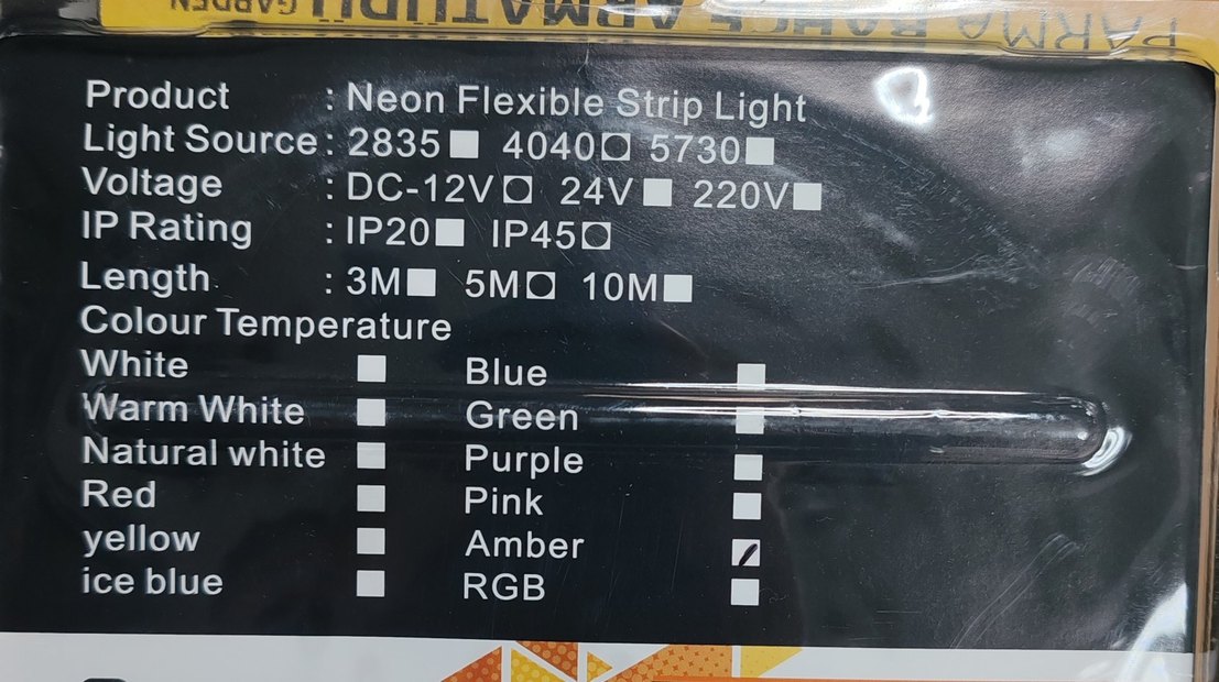 12 V NEON LED AMBER ( TURUNCU ) 5 METRE - Görsel 3