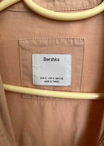 Bershka Açık Pembe Düğmeli Midi Kadın Ceket