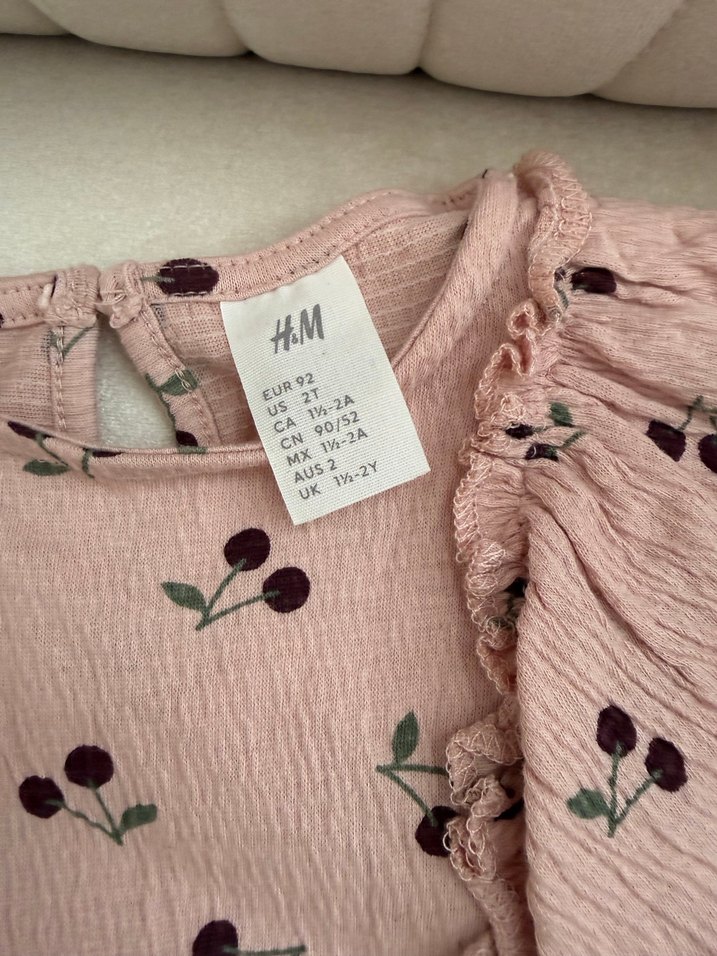 Uzun Kollu Pembe Kız Çocuk Elbisesi - Görsel 2