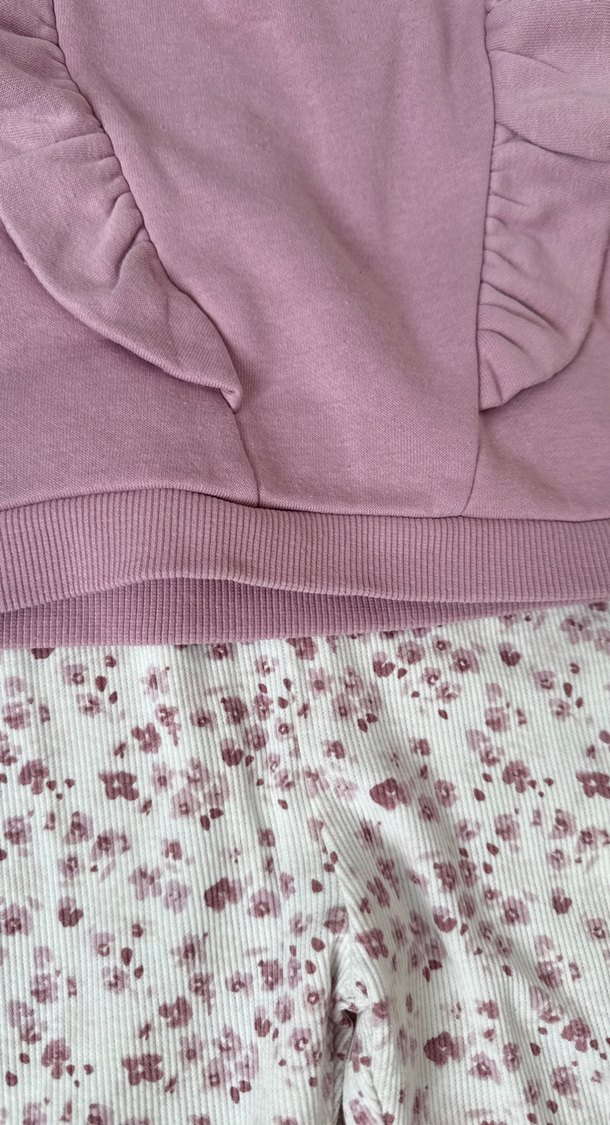 Pembe Fırfırlı Uzun Kollu Bebek Kız Takımı - Görsel 2