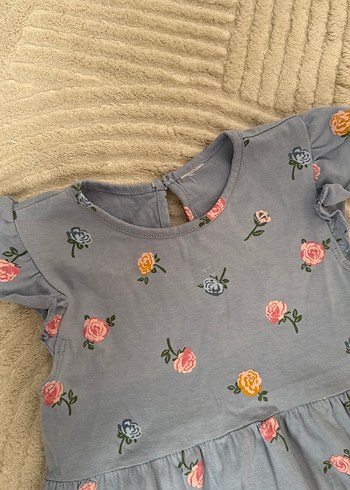 Çiçek Desenli Kız Çocuk Elbise - Görsel 3