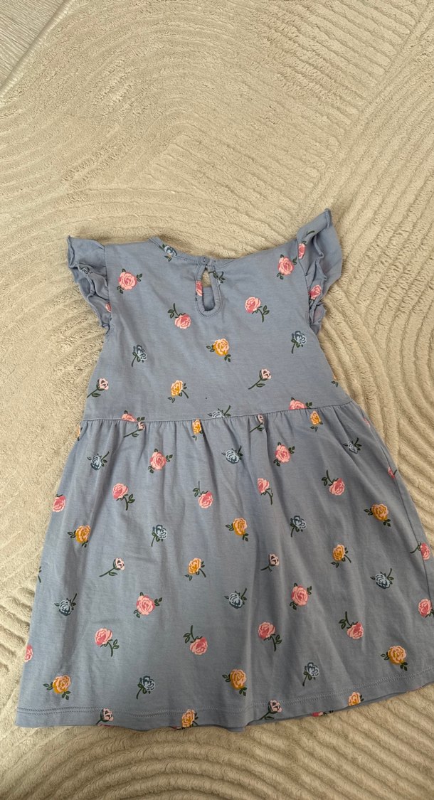 Çiçek Desenli Kız Çocuk Elbise - Görsel 4