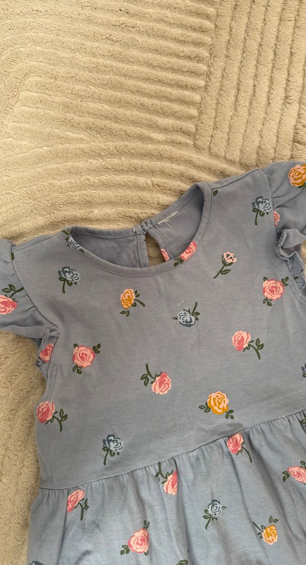 Çiçek Desenli Kız Çocuk Elbise - Görsel 3