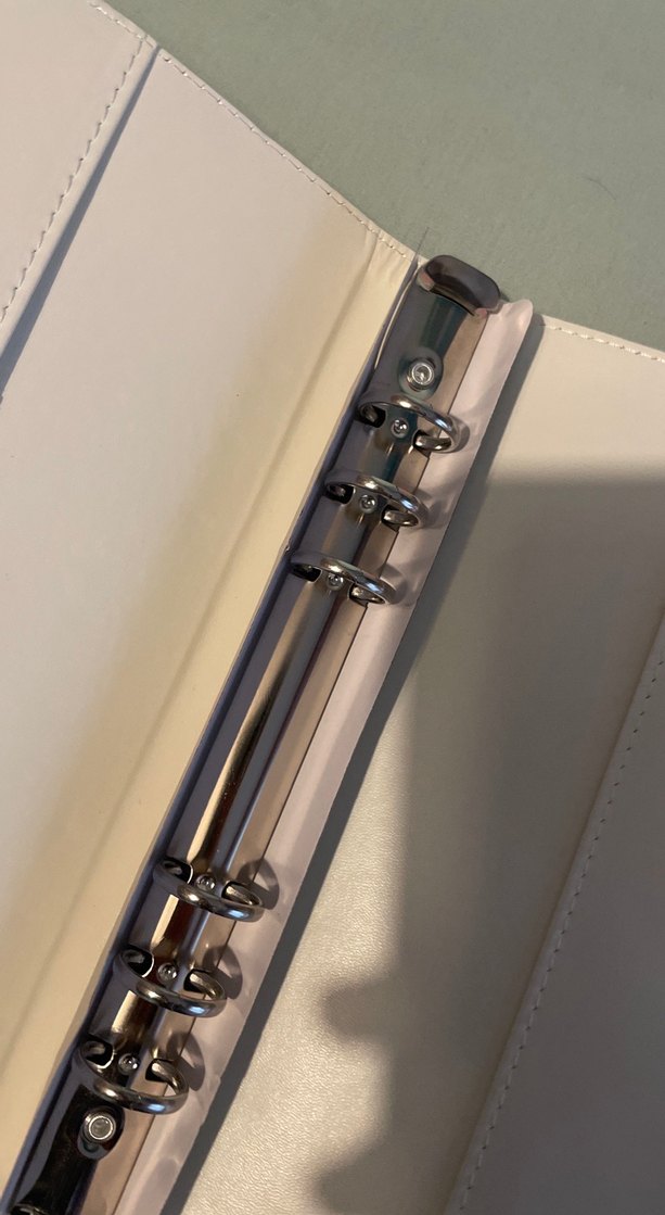 Pastel Beyaz Deri Binder - Görsel 3