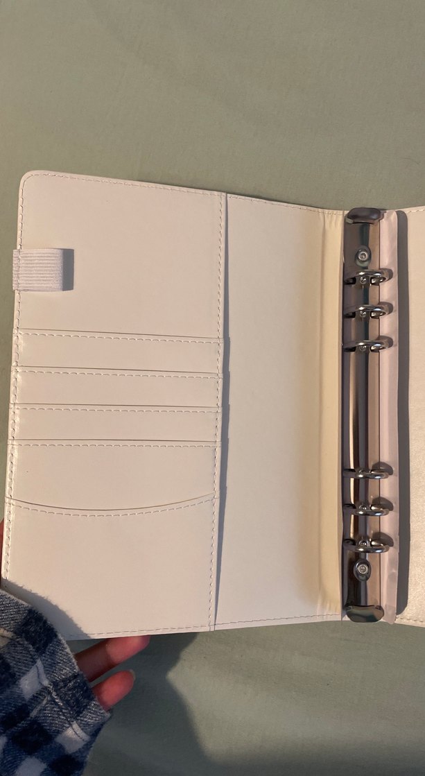 Pastel Beyaz Deri Binder - Görsel 4