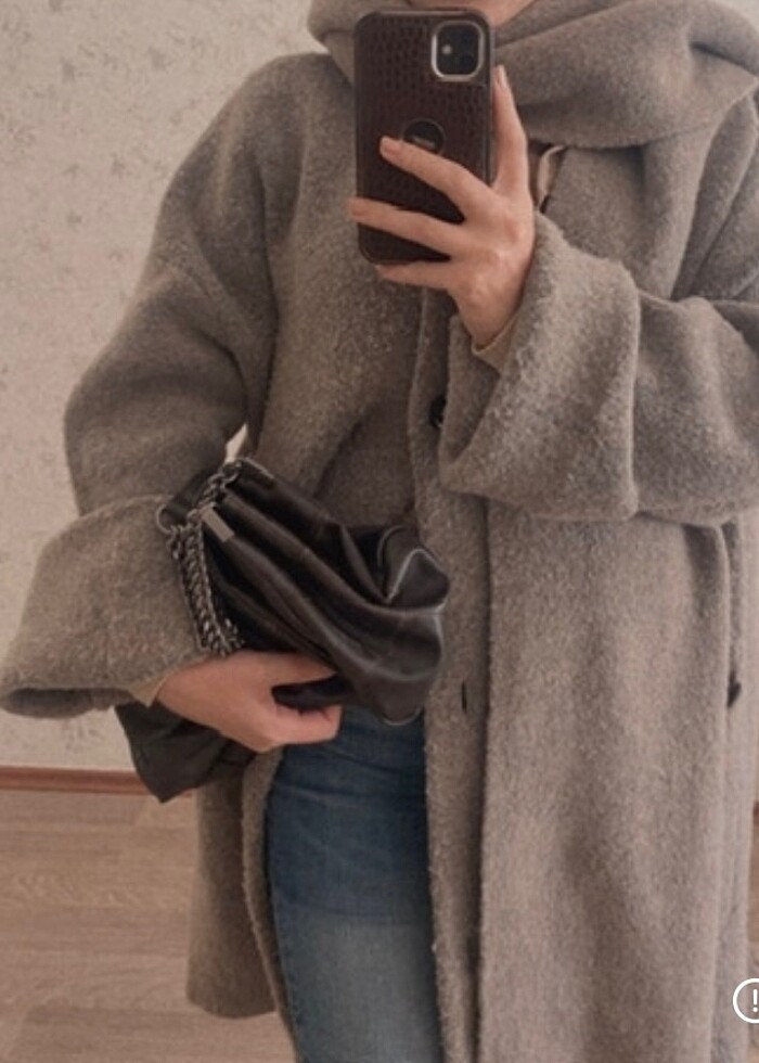 Zara atkılı kaban hırka - Görsel 2