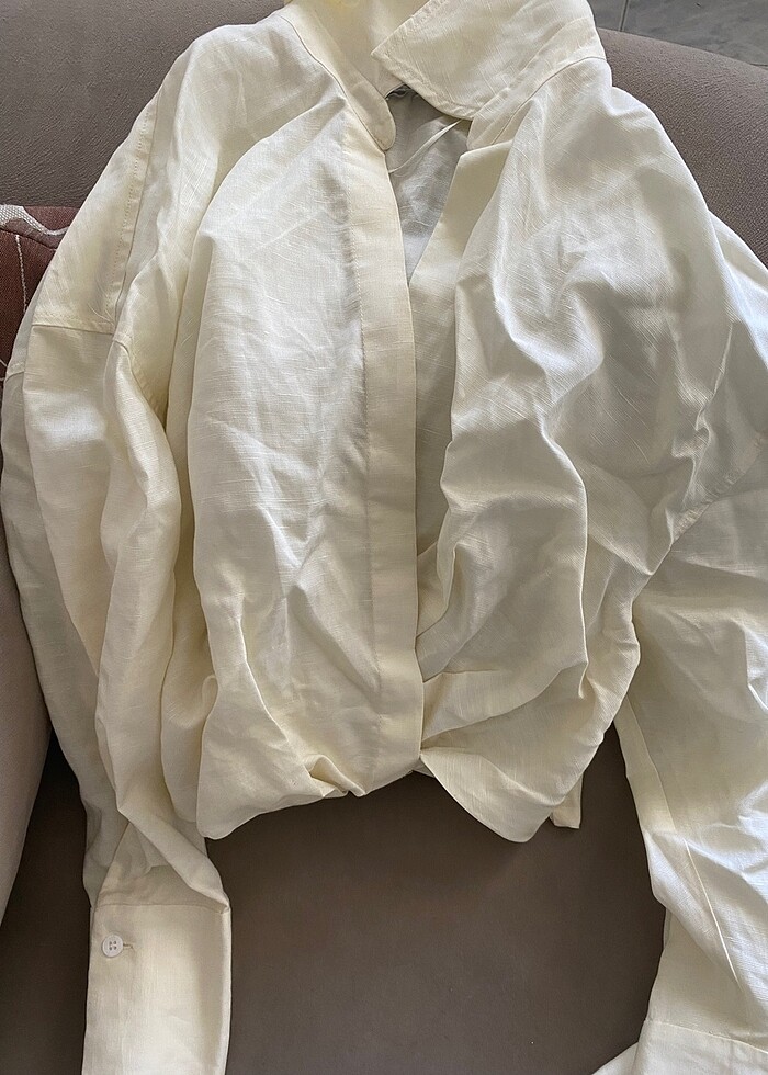Zara Vanilya rengi  gömlek - Görsel 4