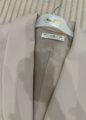 Bej Düğmeli Kadın Blazer Ceket - Görsel 2