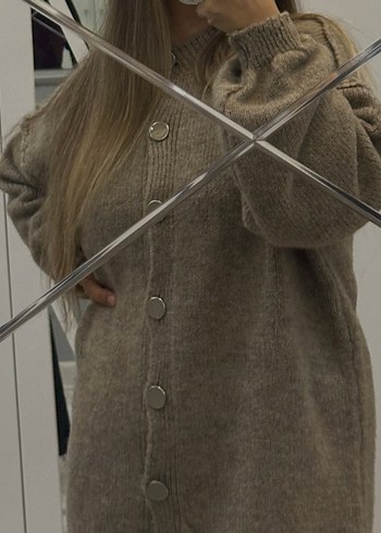 Kahverengi bohem örgü çeket - Görsel 2