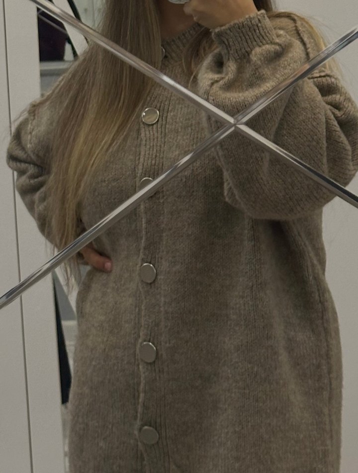 Kahverengi bohem örgü çeket - Görsel 2