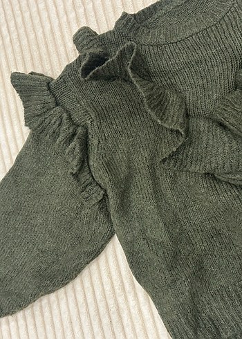 Bohem Tarz yeşilÖrgü Kadın Kazak - Görsel 2