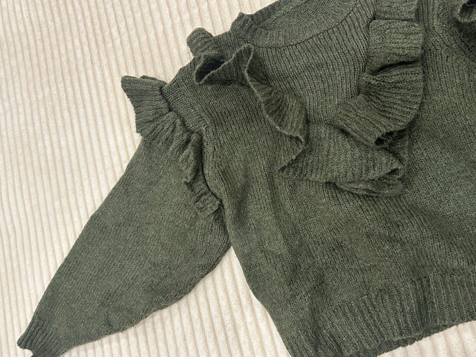 Bohem Tarz yeşilÖrgü Kadın Kazak - Görsel 2