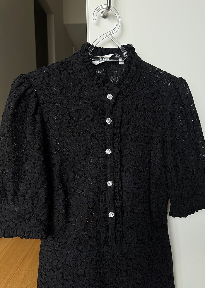 ZARA siyah dantel elbise - Görsel 2