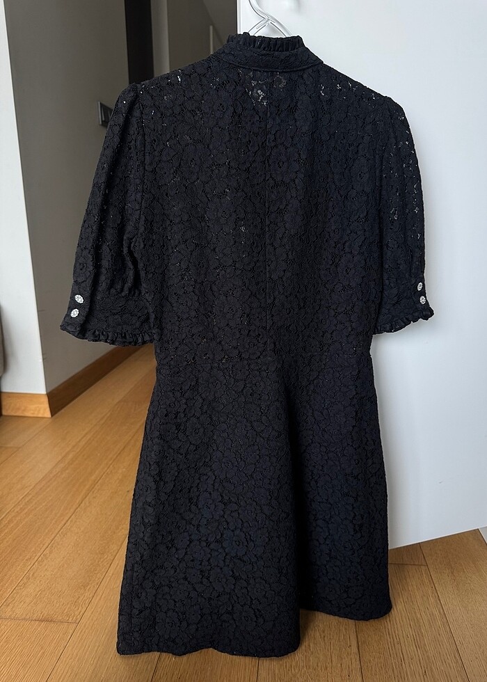 ZARA siyah dantel elbise - Görsel 4
