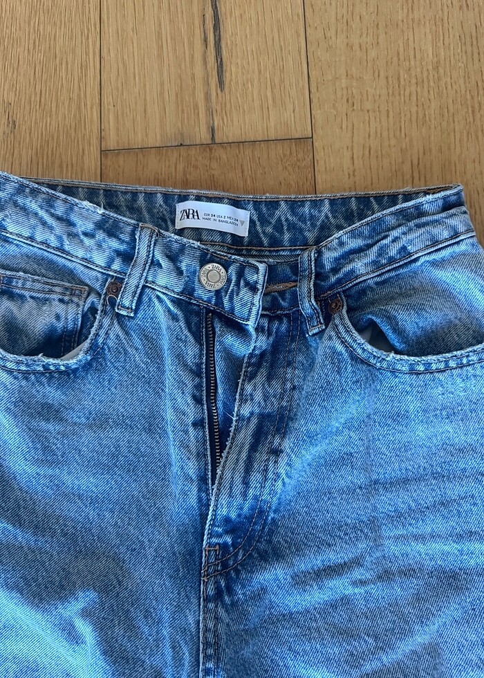 ZARA yırtık detaylı mom jean pantolon - Görsel 3