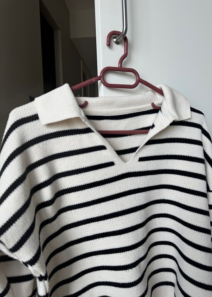 Trend Çizgili triko kazak - Görsel 2