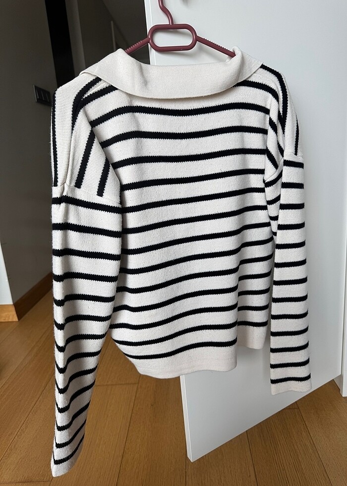 Trend Çizgili triko kazak - Görsel 3