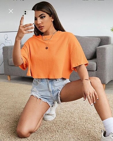 Oversize crop bluz