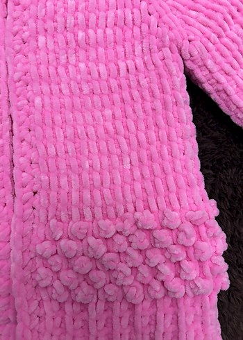 Kız Çocuk Pembe Triko Kapüşonlu Hırka Seti - Görsel 3