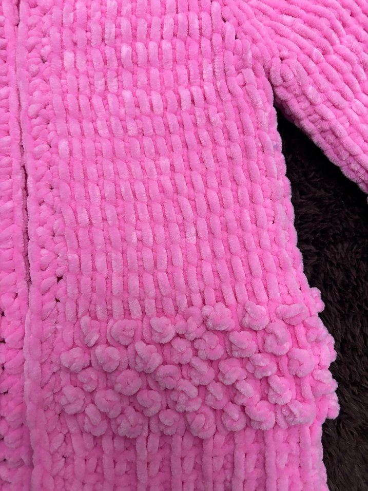 Kız Çocuk Pembe Triko Kapüşonlu Hırka Seti - Görsel 3