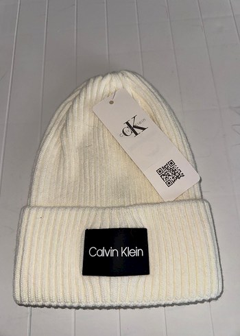 Kadın Beyaz Örgü Calvin Klein Bere - Görsel 2