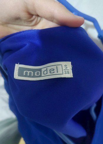 Mavi V Yaka Elbise - Görsel 3