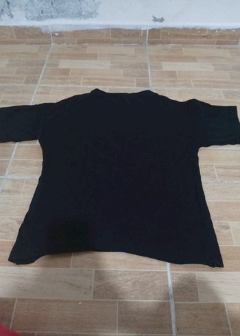 m Beden Erkek Siyah Baskılı Oversize Tişört